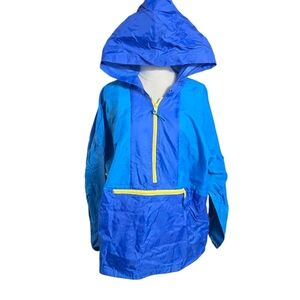 Helly Hansen Vintage Blue Windbreaker Hooded Jacket with Yellow Details
